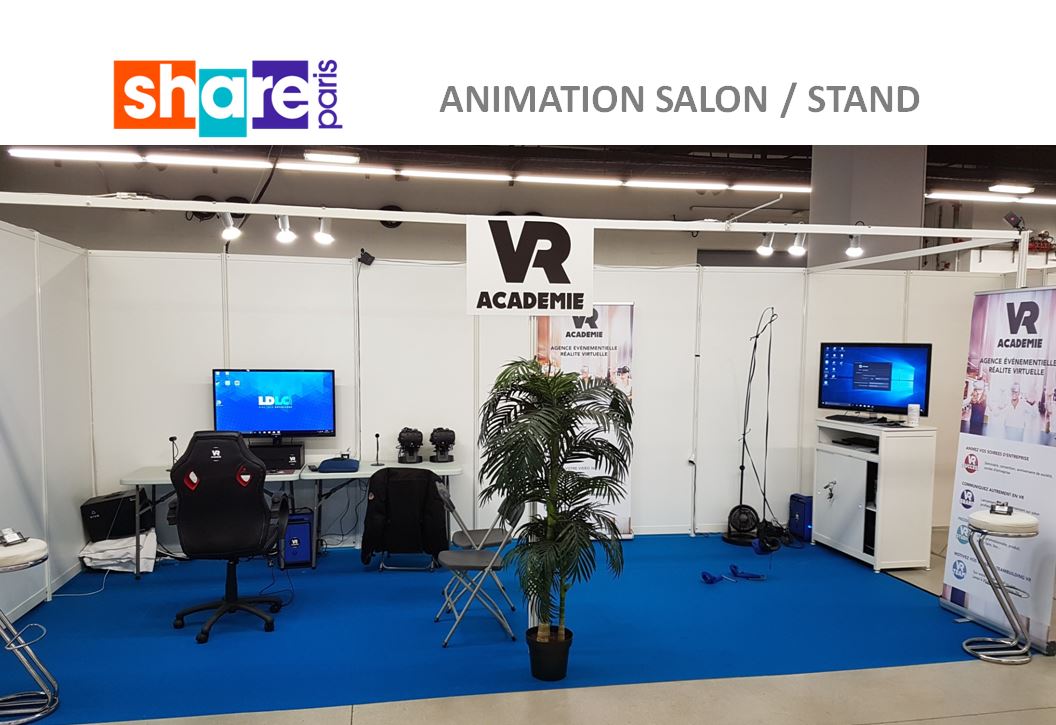 Animation en réalité virtuelle au salon SHARE Paris - Académie de réalité virtuelle