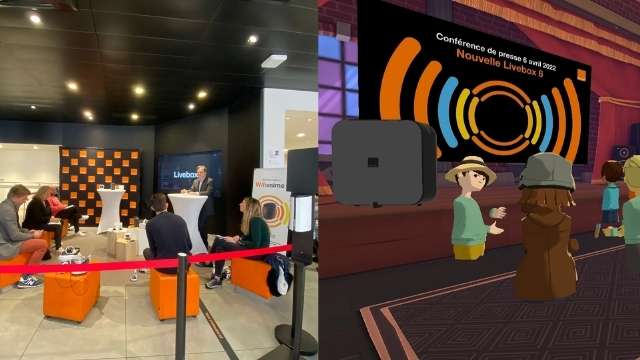 Conference de presse hybride metaverse et presentielle