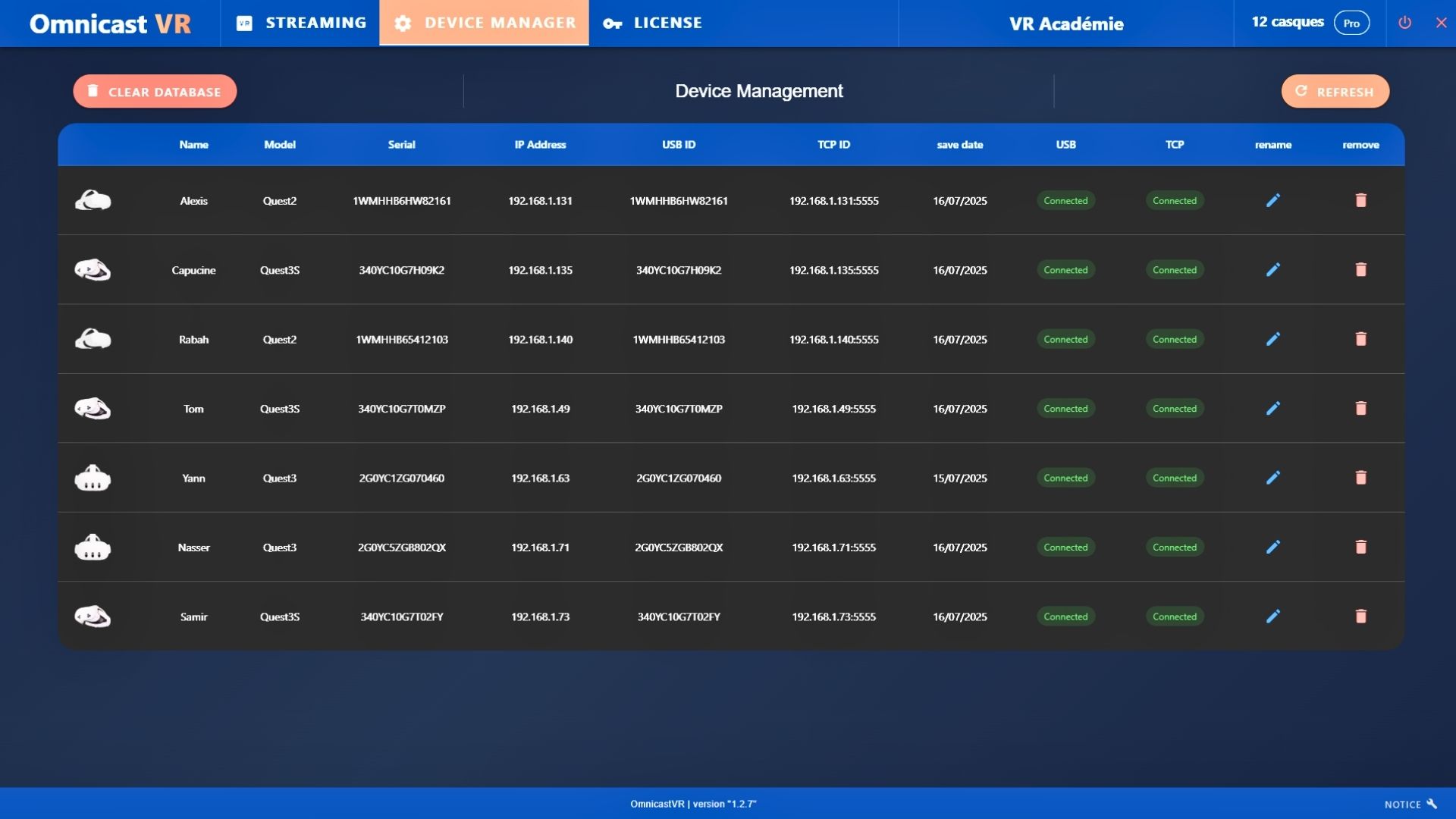 Gestion centralisée des casques - Logiciel Omnicast VR Gestion centralisée des casques - Logiciel Omnicast VR