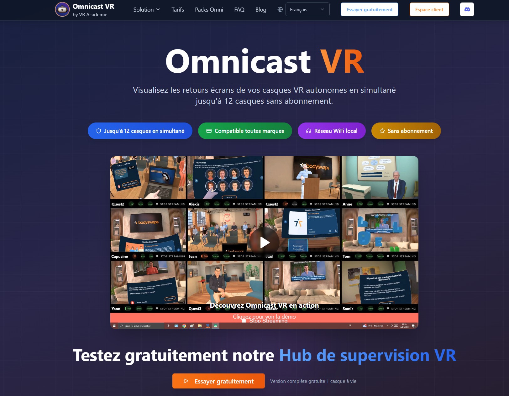 Site web Omnicast VR Site web Omnicast VR