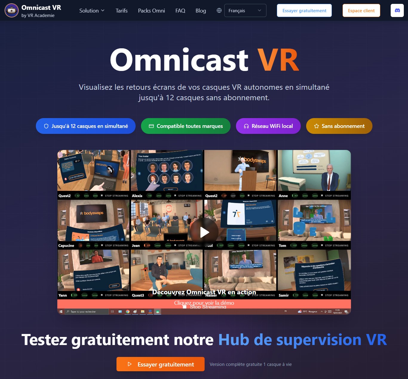 solution de visionnage Omnicast VR solution de visonnage omnicast vr