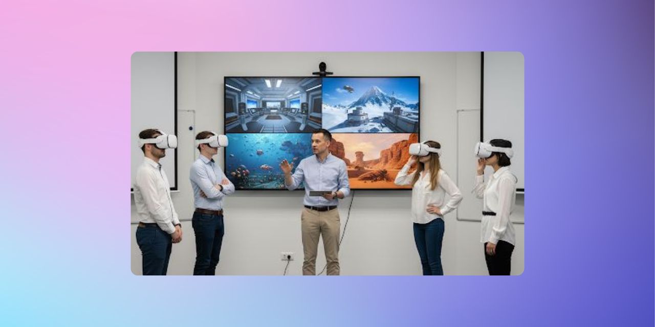 L’Outil Indispensable du Formateur VR Maîtriser sa salle de formation et guider en direct L'Outil Indispensable du Formateur VR Maîtriser sa salle de formation et guider en direct